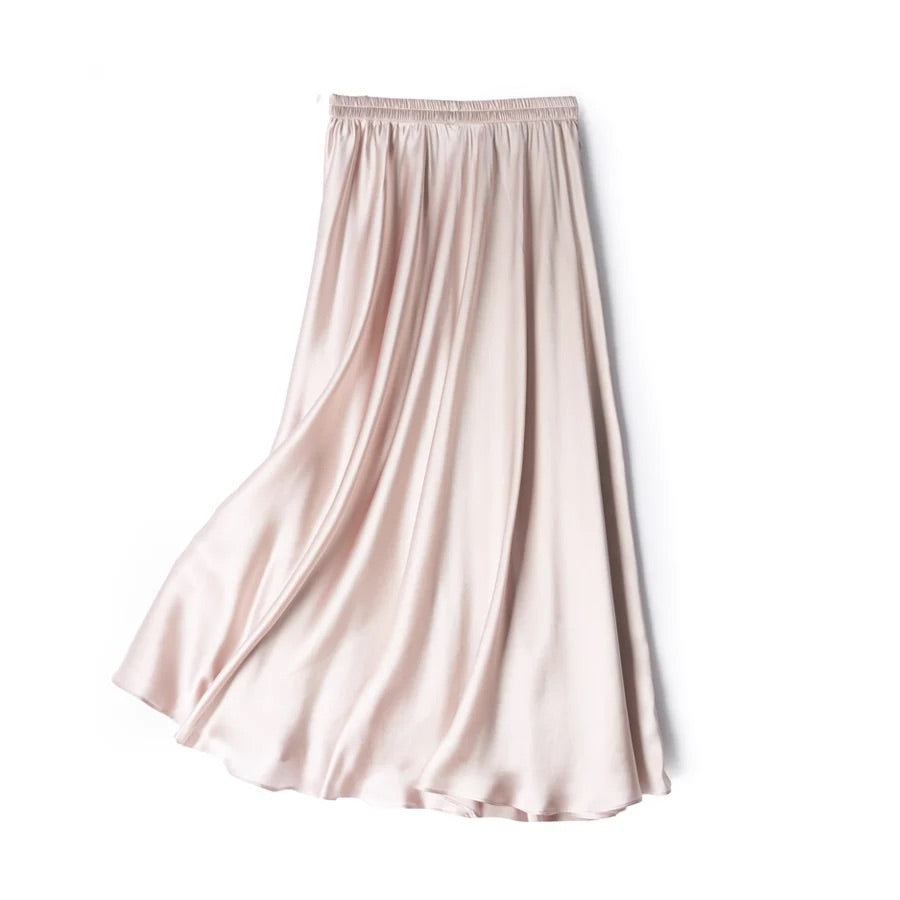 Flare silk skirt | Below knee skirt in 100% Mulberry Silk