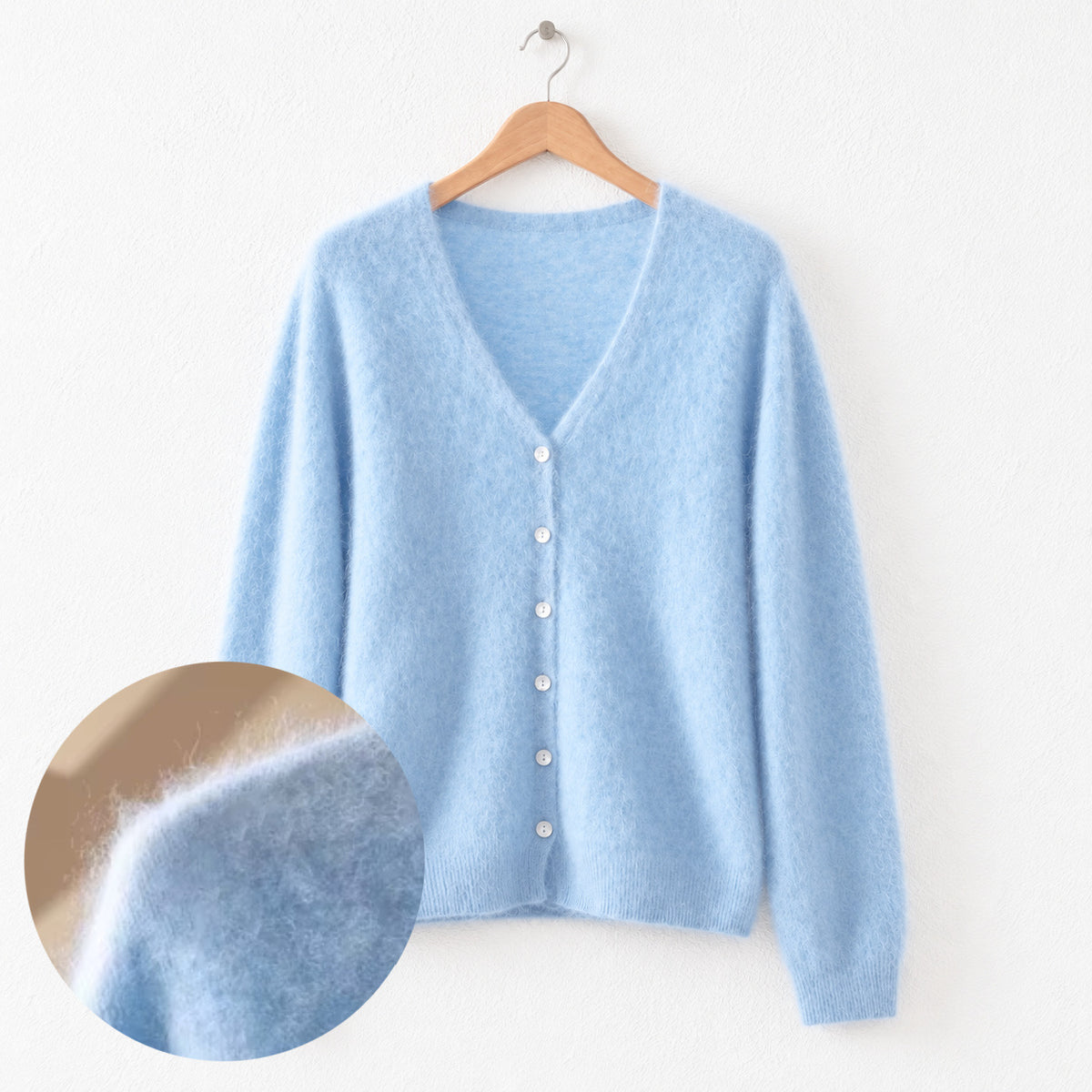 Brushed cashmere cardigan