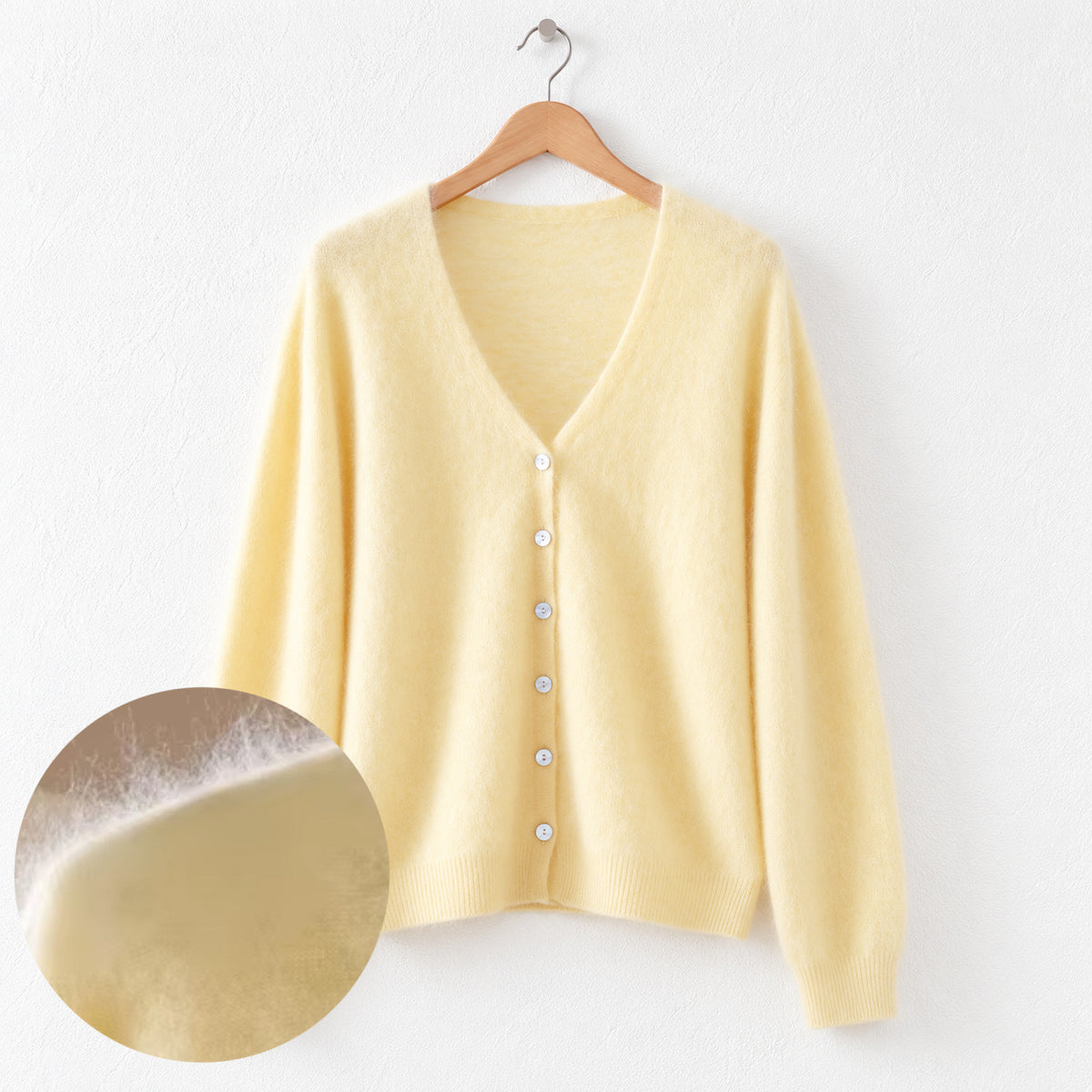 Brushed cashmere cardigan