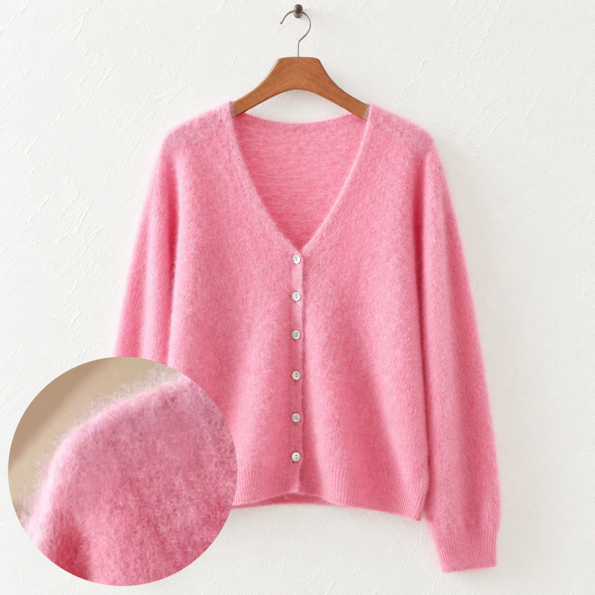 Brushed cashmere cardigan