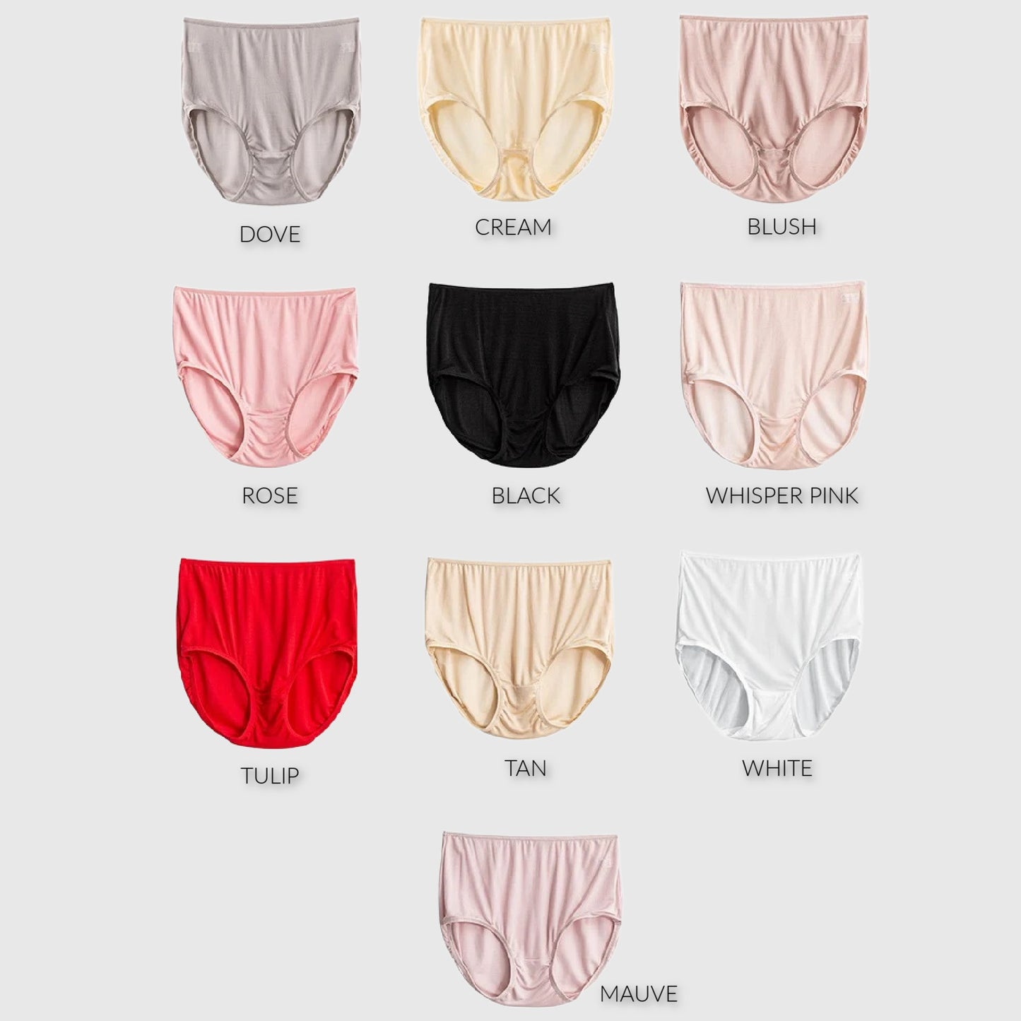 Women's panty brief high-waist French style in 100% silk knit jersey