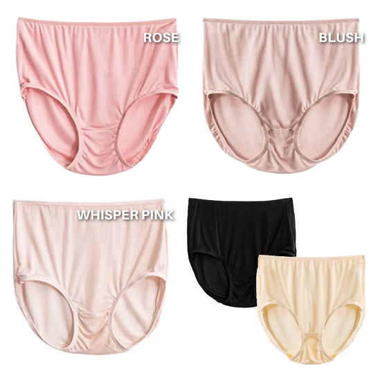 Women's panty brief high-waist French style in 100% silk knit jersey