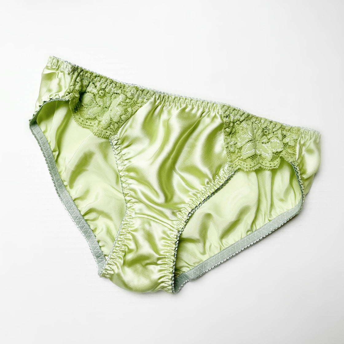 Light Green women's silk underwear, Made in Canada silk lingerie