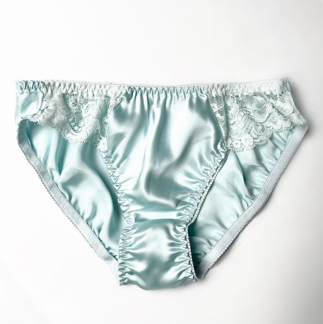 Light Blue women's silk underwear, Made in Canada silk lingerie
