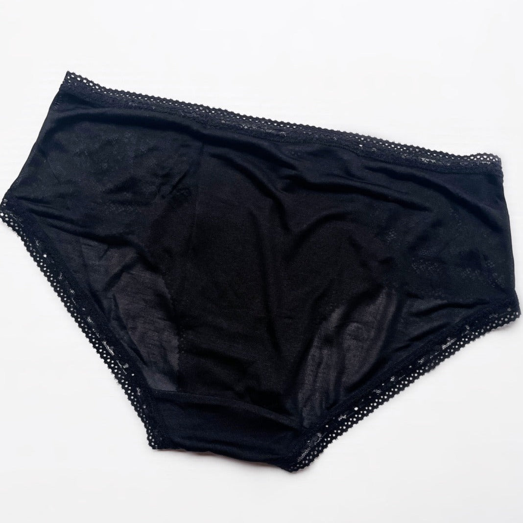 Black silk jersey underwear, made in Canada underwear for women