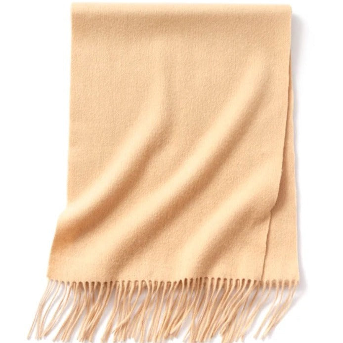 camel lambs wool scarf | long wool winter scarf