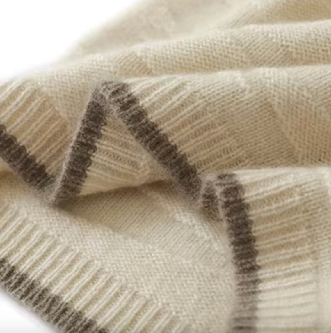 Thin Cashmere beanie | Textured Cashmere Hat Cream or Taupe