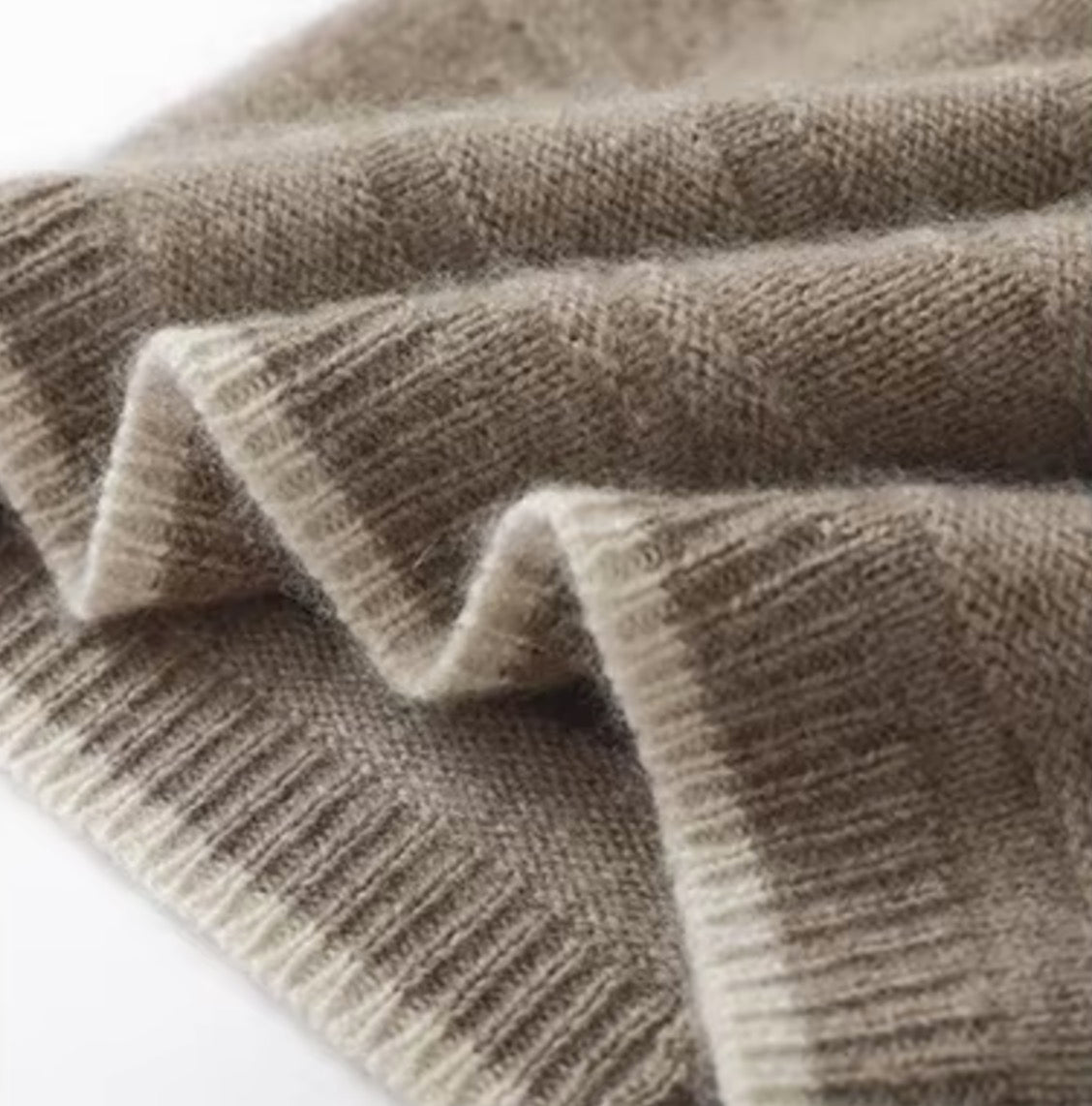 Thin Cashmere beanie | Textured Cashmere Hat Cream or Taupe