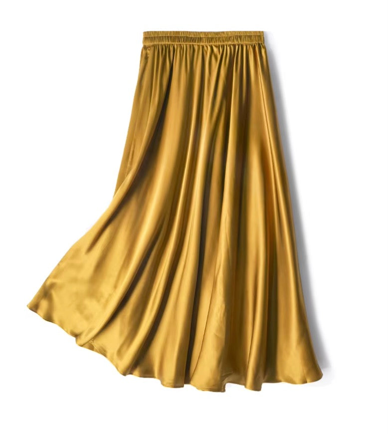 Flare silk skirt | Below knee skirt in 100% Mulberry Silk