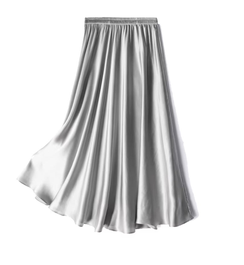 Flare silk skirt | Below knee skirt in 100% Mulberry Silk
