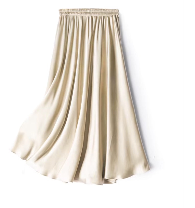 Flare silk skirt | Below knee skirt in 100% Mulberry Silk