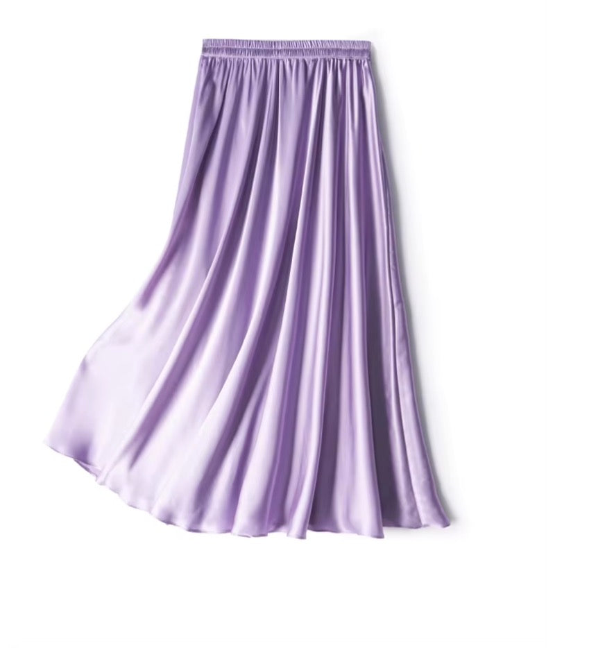 Flare silk skirt | Below knee skirt in 100% Mulberry Silk