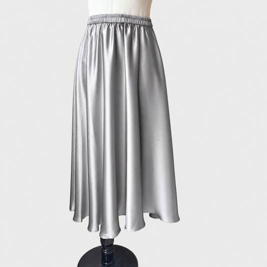 Natural Silk skirt  | Cinched mulberry silk flared skirt
