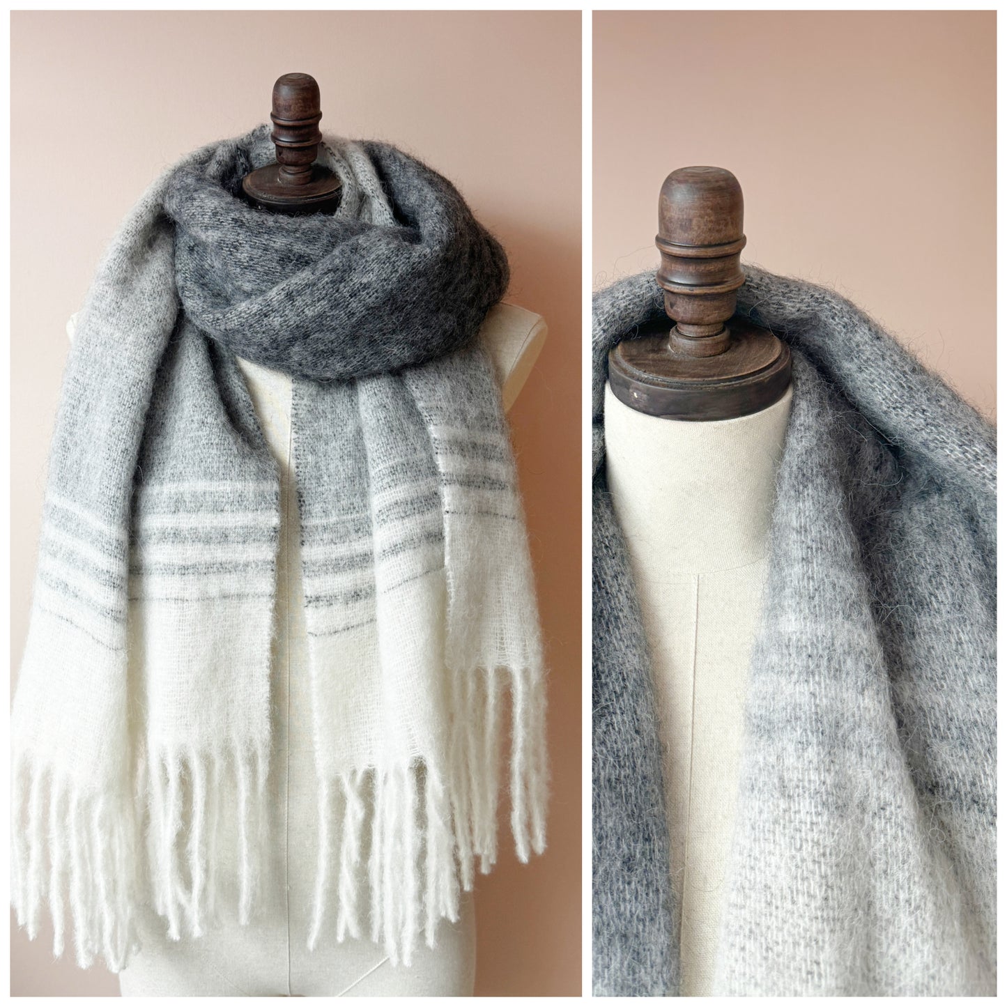 Long Alpaca Wool scarf | One-of-a-kind oversized winter scarf