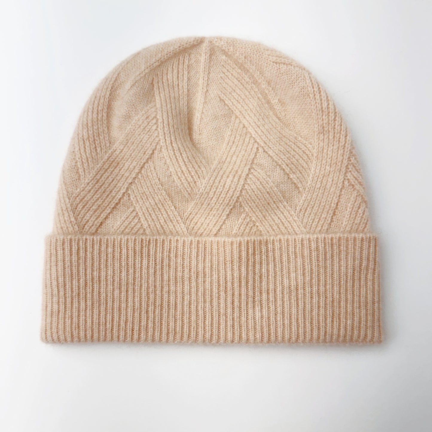 Natural Cashmere beanie | Textured Cashmere Hat