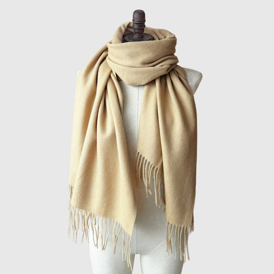 Beige Long Lambswool scarf | 16 Colors