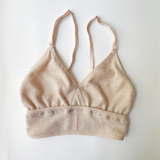 natural cashmere bralette, made in Canada