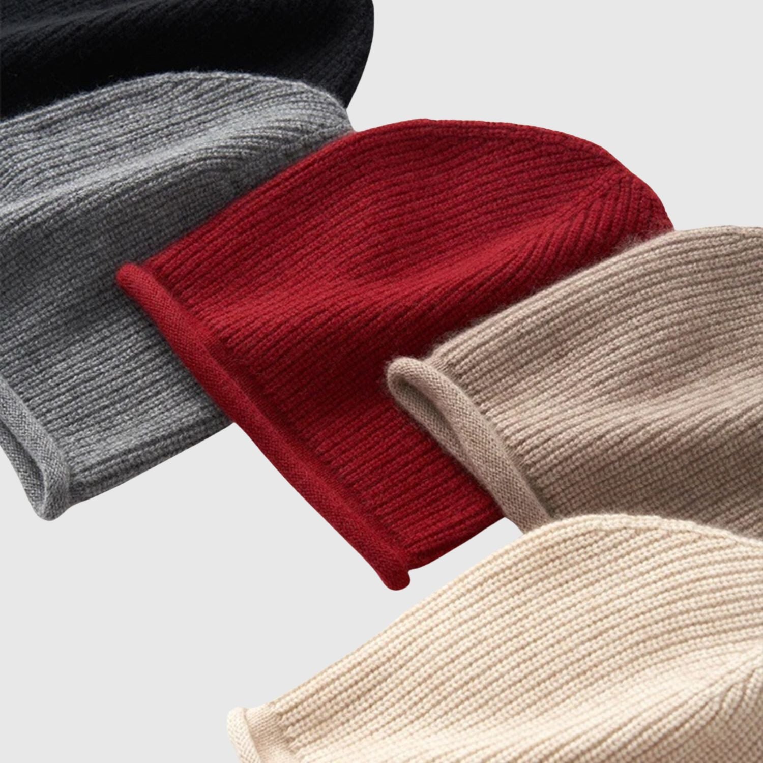 best cashmere hat with rolled hem