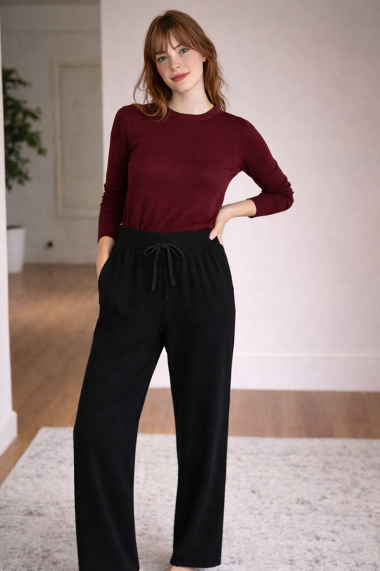 Drawstring wool pants with pockets | 4 Colors | Women’s knitwear