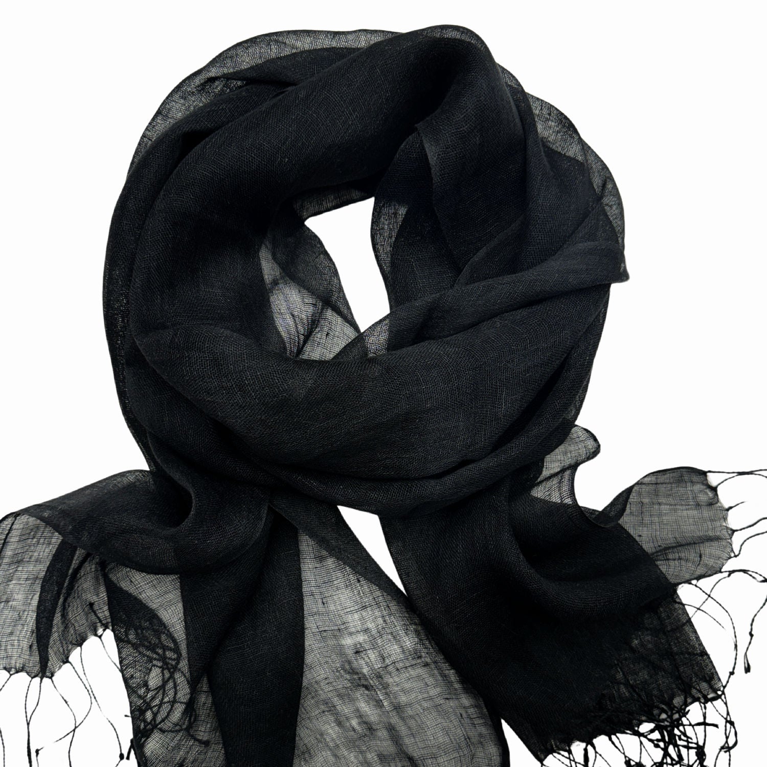 black linen scarf wrap