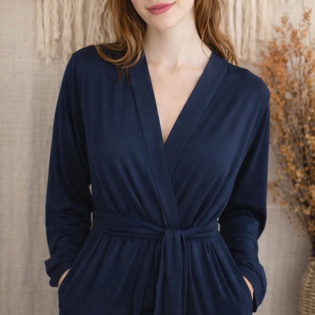 Made-to-measure Long organic cotton robe | Relaxed fit