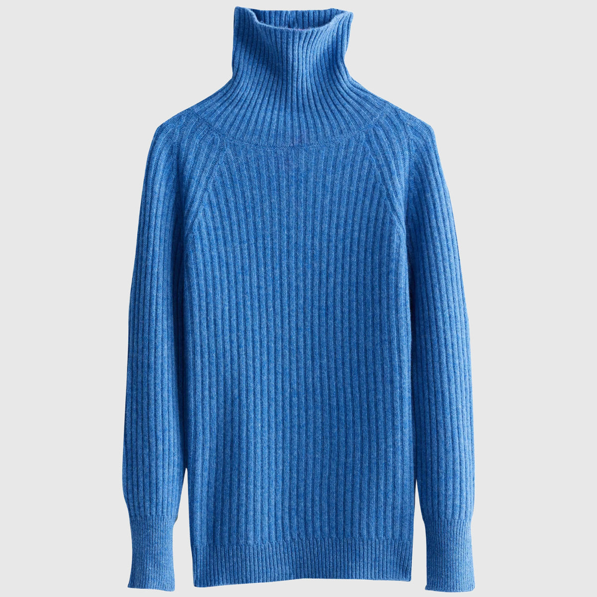 100% Pure Merino Wool Rib-Knit Turtleneck Sweater