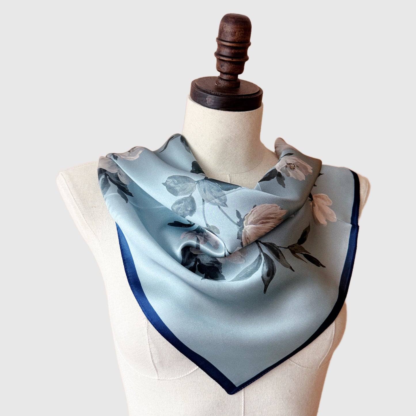 Cool Pastel Floral Silk Neck Scarf | Silk Necktie