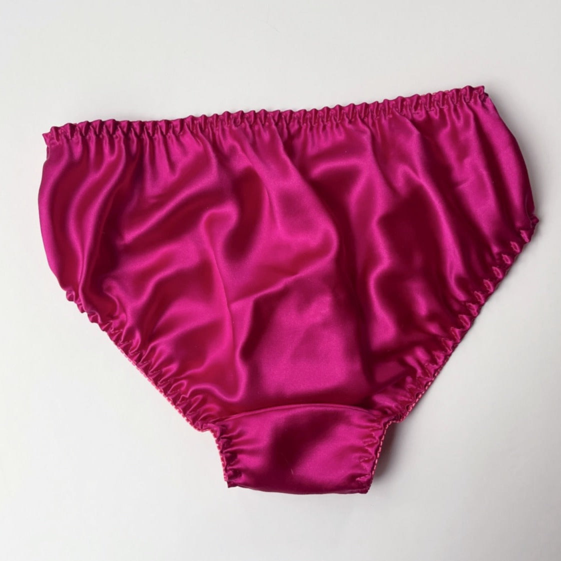 bright pink pure silk underwear for women, silk panties, made in Canada silk lingerie and apparel