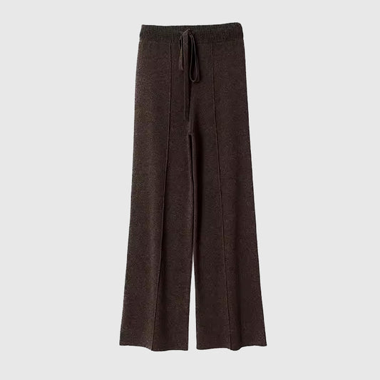 Wide leg drawstring pants | Women's merino wool casual clothing