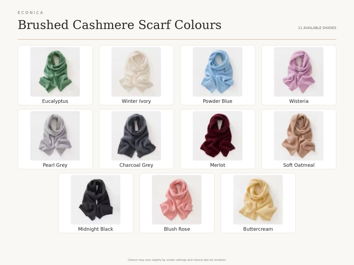 Pure Brushed Cashmere Scarf | 11 Colors | Cashmere scarves by Econica