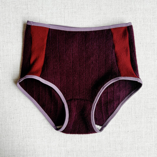 burgundy red cashmere french brief