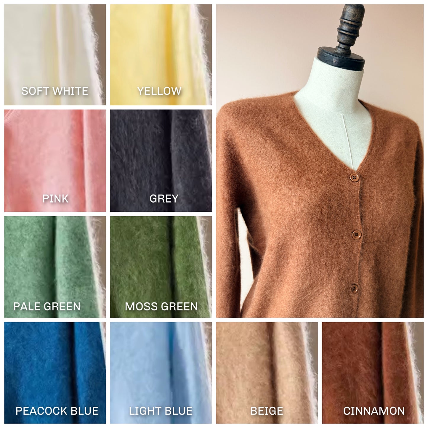 Brushed cashmere cardigan | 11 Colors