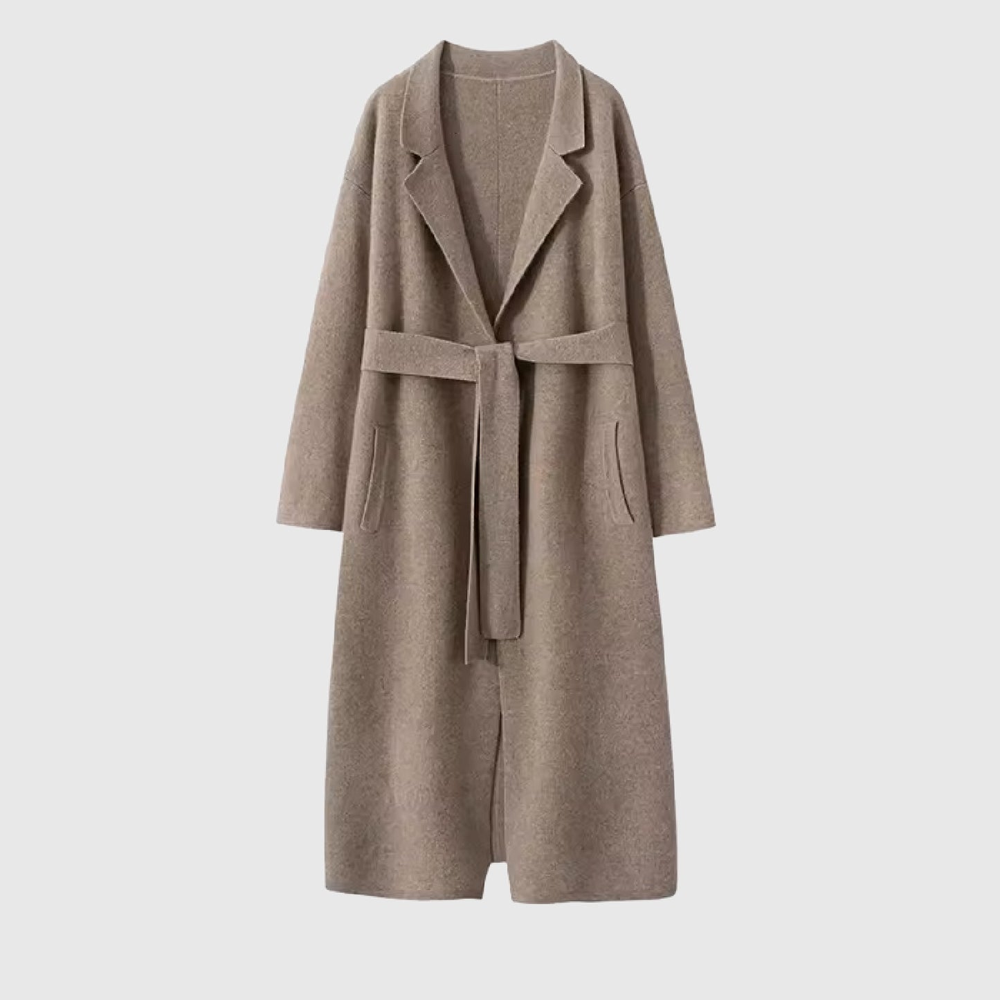 Long Cashmere Cardigan-style Jacket with pockets | Cashmere knitwear for women