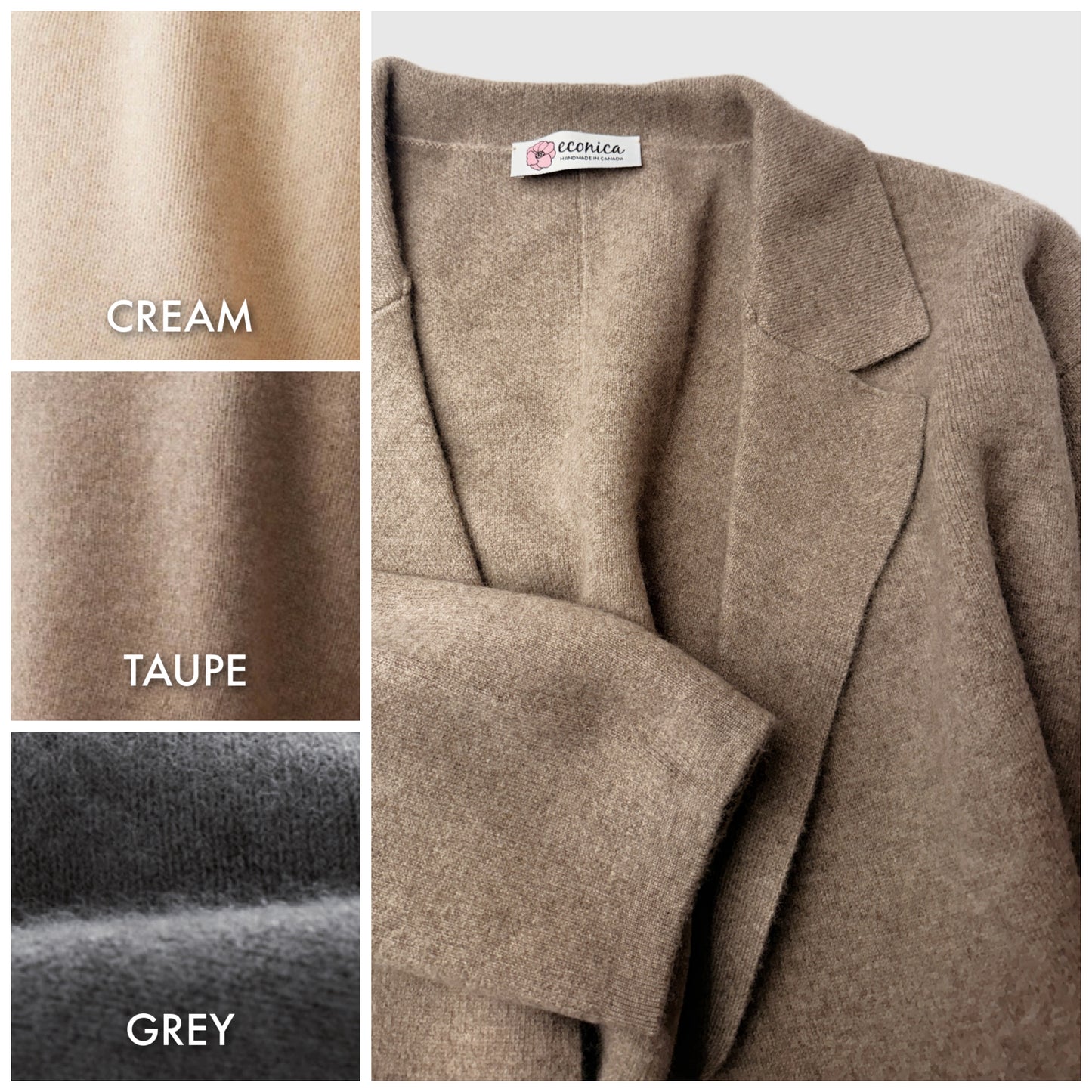 Long Cashmere Cardigan-style Jacket with pockets | Cashmere knitwear for women