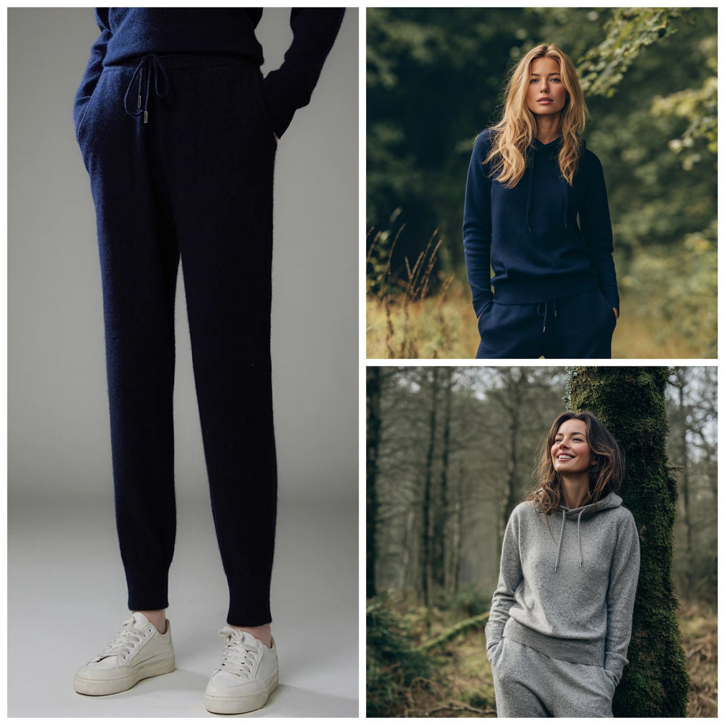 Cashmere hoodie and jogging pants set | 4 Colors | Women's Cashmere Loungewear