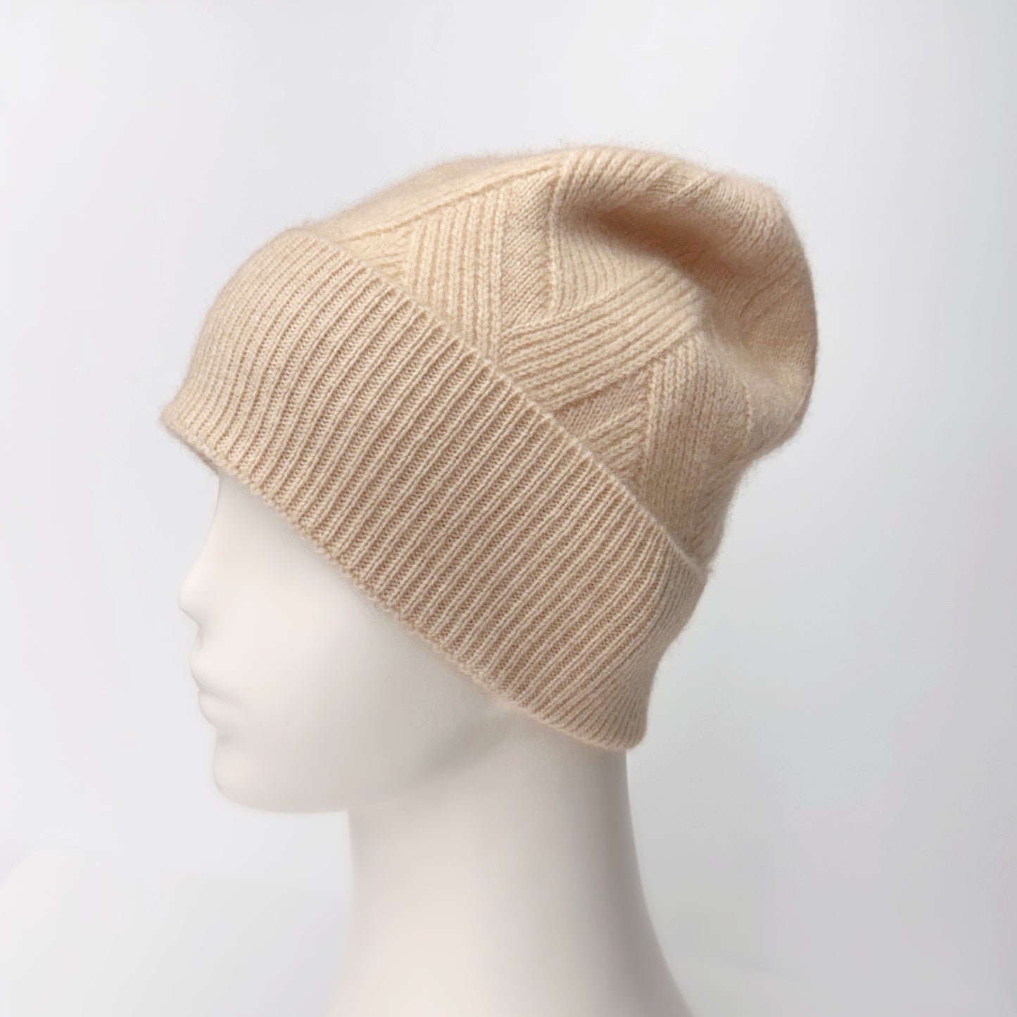 Natural Cashmere beanie | Textured Cashmere Hat