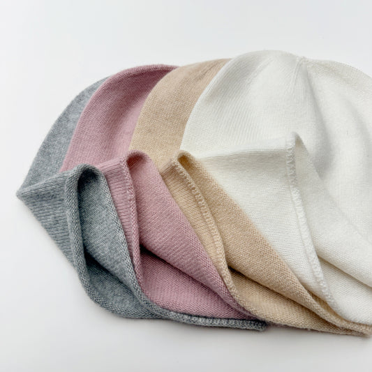 Cashmere hat with rolled hem | 8 Colors
