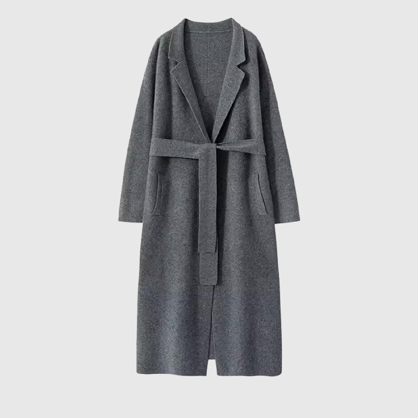 Long Cashmere Cardigan-style Jacket with pockets | Cashmere knitwear for women