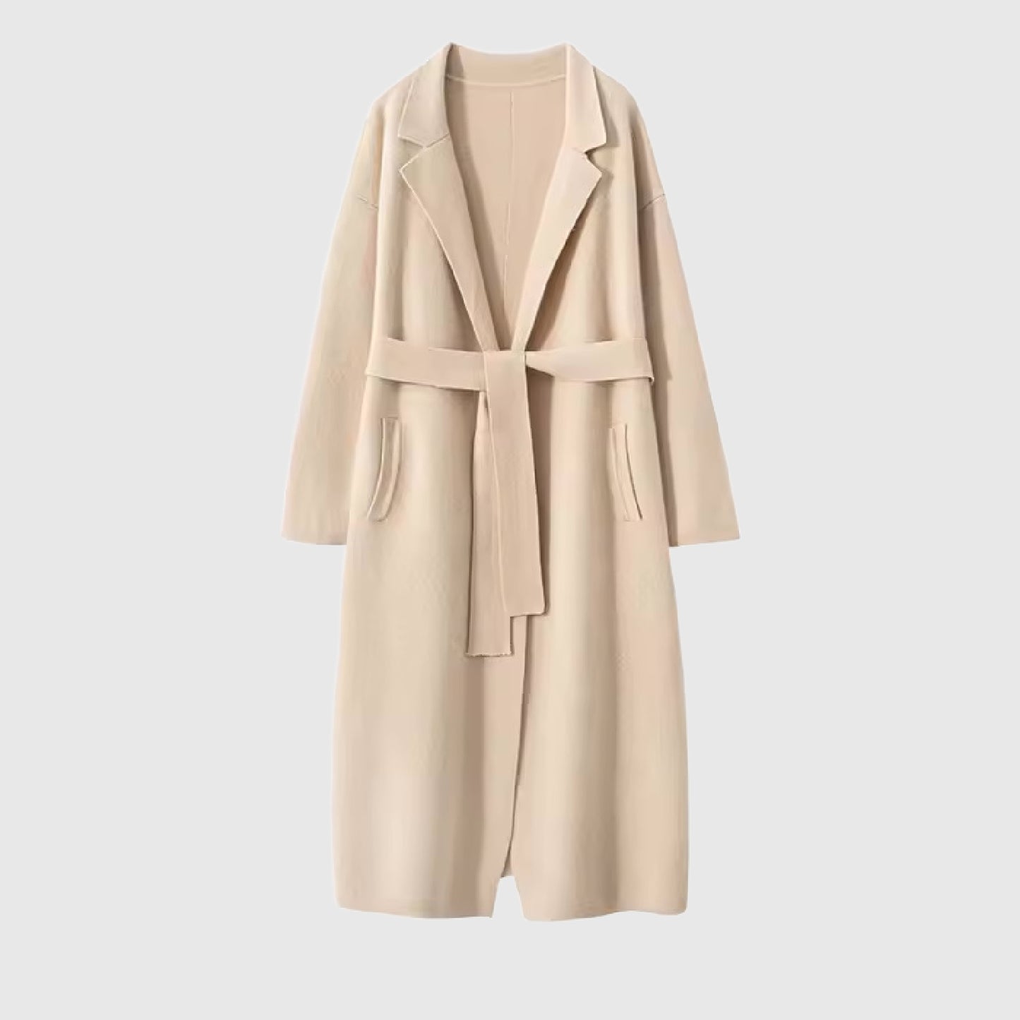 Long Cashmere Cardigan-style Jacket with pockets | Cashmere knitwear for women