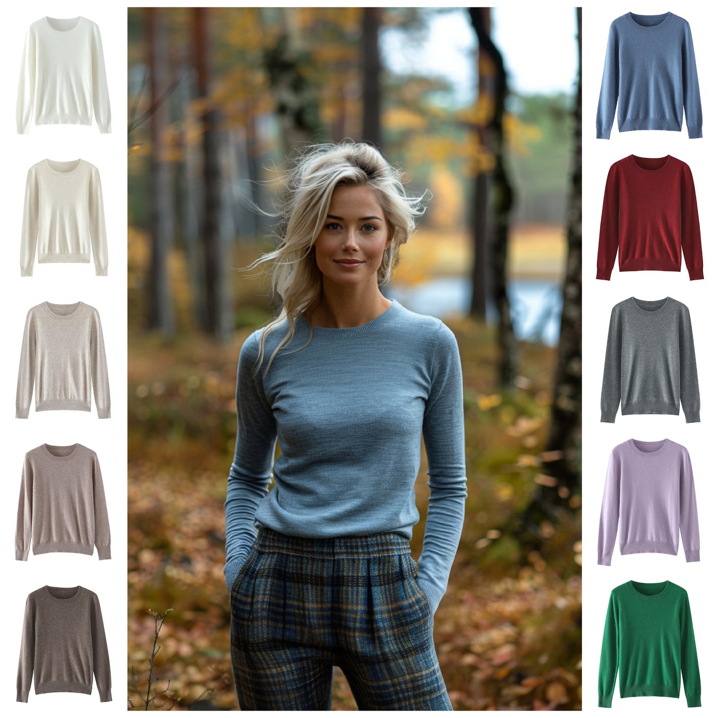 Fine cashmere crewneck top | 18 Colors | Cashmere women's sweater