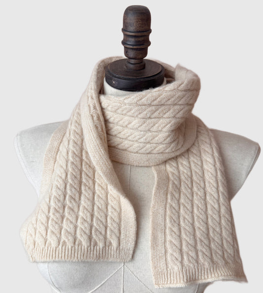 Cashmere cable knit skinny scarf | 5 Colors | Cashmere scarves and wraps by Econica