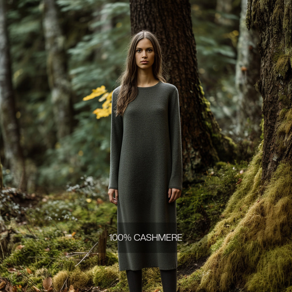 Long Cashmere Sweater Dress | 4 Colors | Cashmere knitwear by Econica