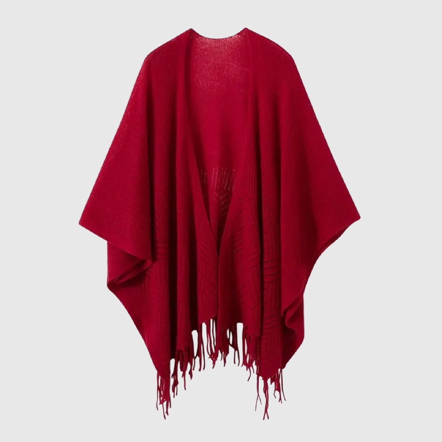 Cashmere poncho wrap | Fringed shawl | 5 Colors