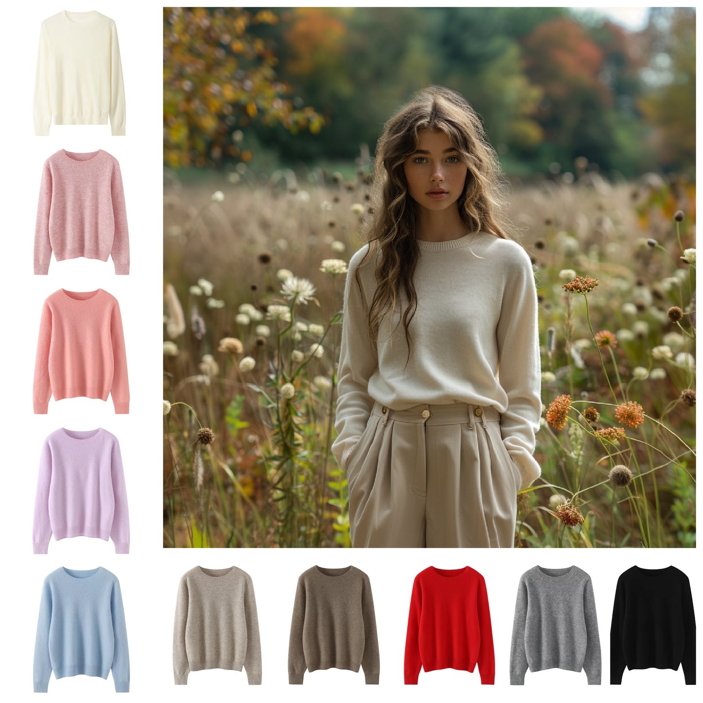 Cashmere knit sweater top | 10 Colors | Women’s knitwear