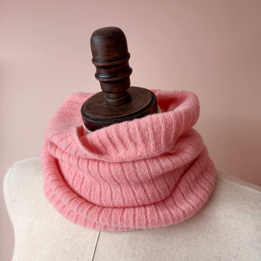 Ribbed Knit Merino Wool Neck Wrap | Wool Infinity Scarf | 4 Colors