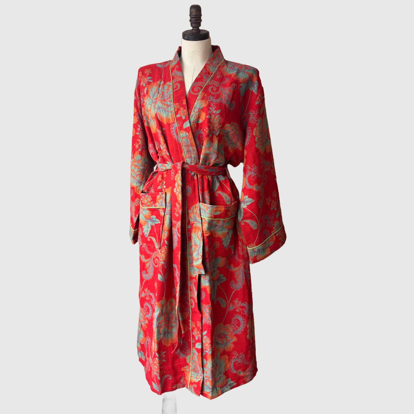 Long Floral Cotton Robe | 4 Colors | Women’s loungewear