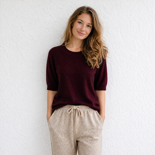 Short sleeve summer wool top | 6 Colors | Women's merino knit wear