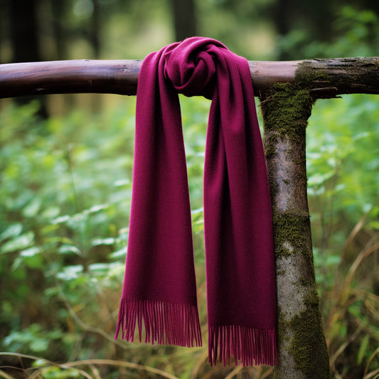 Long lambswool scarf with tassels | Winter wool scarves