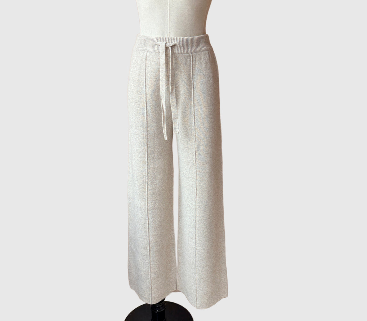 Wide leg wool pants | Drawstring merino wool pants
