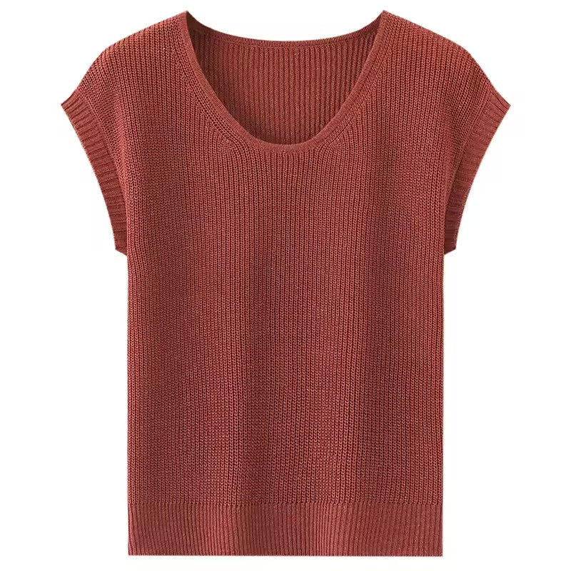 Linen summer top with slouchy shoulders | 6 Colors | Women’s linen knitwear